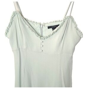 Forever 21 Strappy Maxi‎ Bodycon Sundress Women's S Pistachio Green Y2K Ruffles